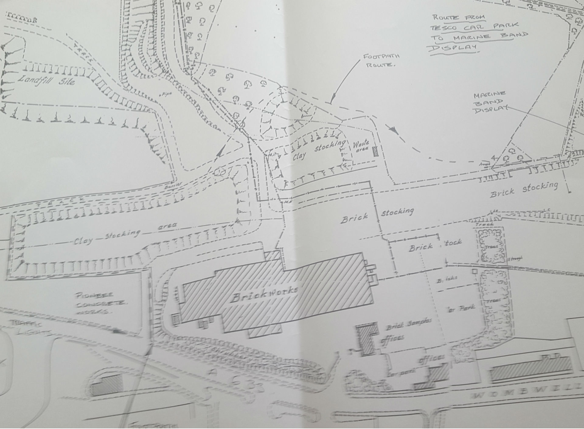 Site plan of Stairfoot Brickworks circa late 1980s